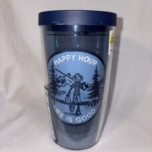 LIFE IS GOOD Tervis Tumbler HAPPY HOUR cup RARE made in USA 16 oz w/ Lid New